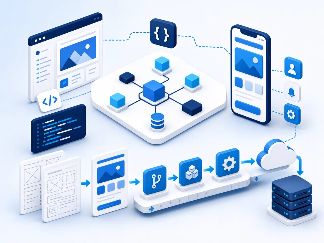Application development workflow illustration