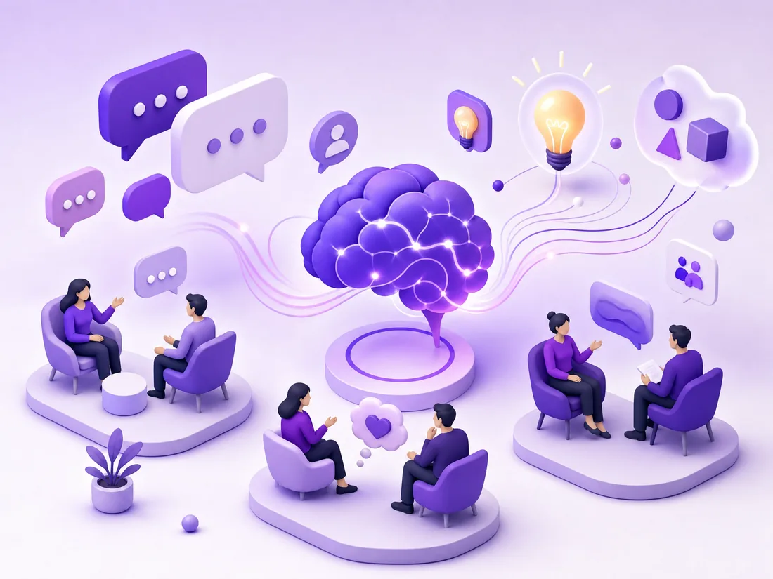 Qualitative research and discussion illustration