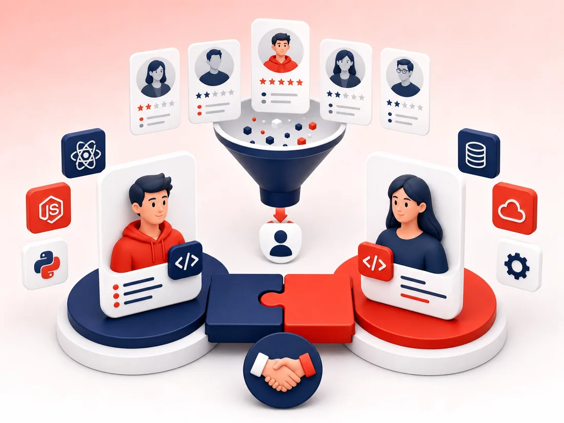 Technology talent matching illustration
